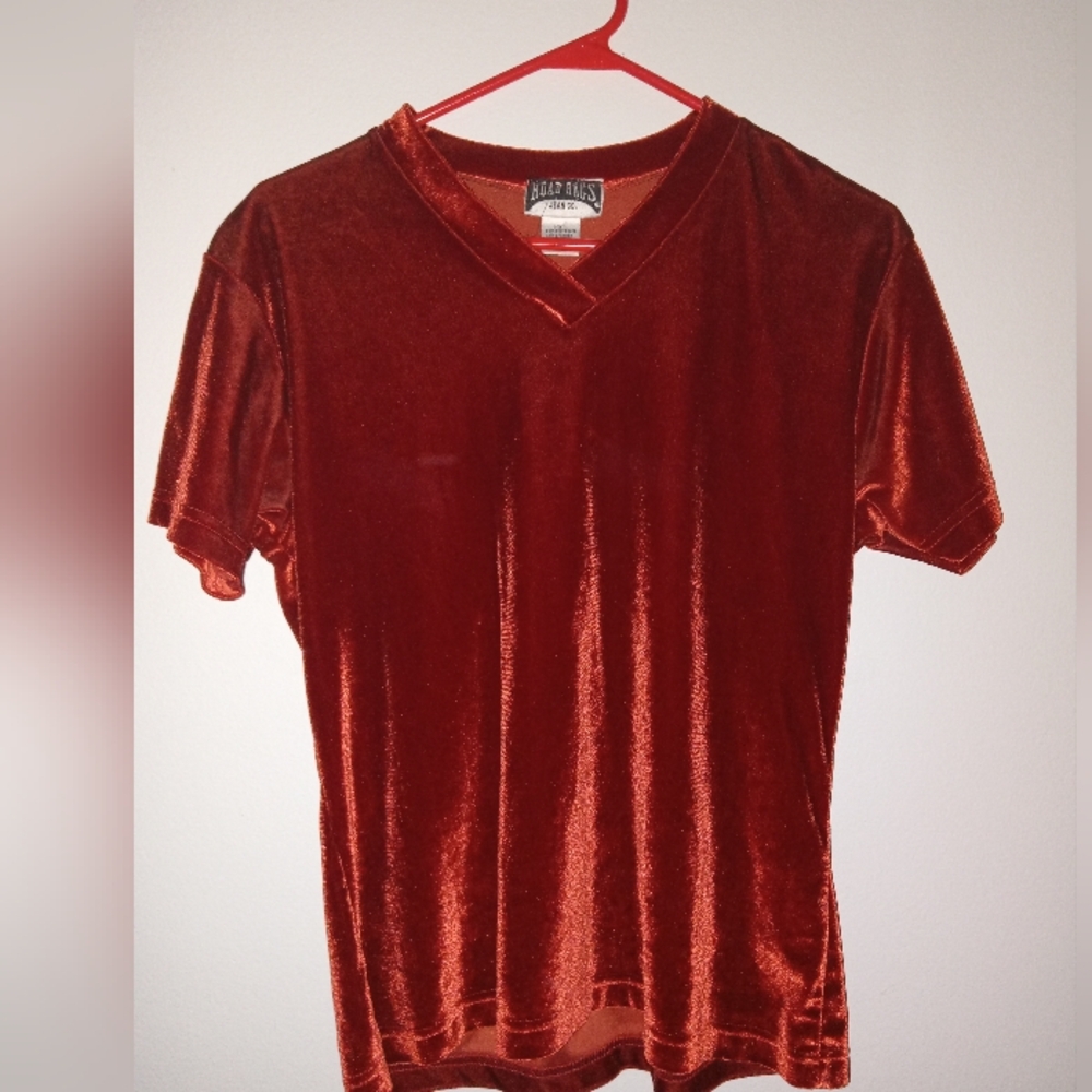 Velvet Grunge Top 90s Classic Short Sleeve Velvet Kurt Cobain Era